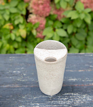 Load image into Gallery viewer, Ceramic Travel Mug Stoneware Pottery travel to go mug with lid functional ceramics mug no handle fits in your car!