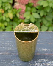 Load image into Gallery viewer, Ceramic Travel Mug Stoneware Pottery travel to go mug with lid functional ceramics mug no handle fits in your car!