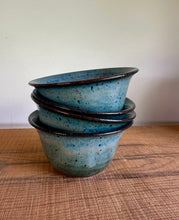 Load image into Gallery viewer, Four Small Blue Ceramic Dessert Bowls