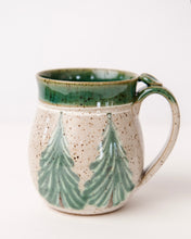 Load image into Gallery viewer, Ceramic Coffee Mug Winter Trees Pottery Mug with Thumb Rest