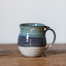 Load image into Gallery viewer, Stoneware Clay Mug with blue glaze