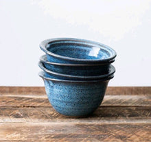 Load image into Gallery viewer, Four Small Blue Ceramic Dessert Bowls