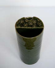 Load image into Gallery viewer, Ceramic Travel Mug with Monstera Lid Pottery Coffee Mug Good for Hot or Iced Coffee
