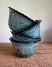 Load image into Gallery viewer, Set of 4 stackable blue Pottery Serving Bowls Functional Ceramics
