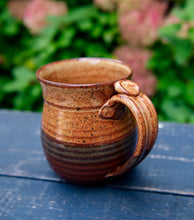 Load image into Gallery viewer, Pottery Coffee Mug 14 ounce Ceramic Coffee mug with thumb rest Earth Tones
