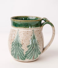 Load image into Gallery viewer, Ceramic Coffee Mug Winter Trees  Pottery Mug with Thumb Rest
