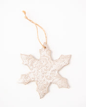 Load image into Gallery viewer, Matte white Lace Snowflake Ornament
