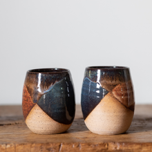 Load image into Gallery viewer, Set of 2 handthrown stoneware wine glasses
