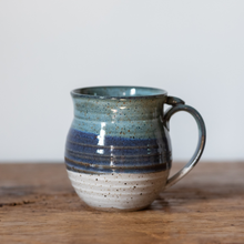 Load image into Gallery viewer, Stoneware Clay Mug with blue glaze
