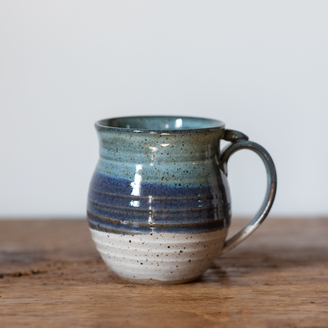 Stoneware Clay Mug with blue glaze