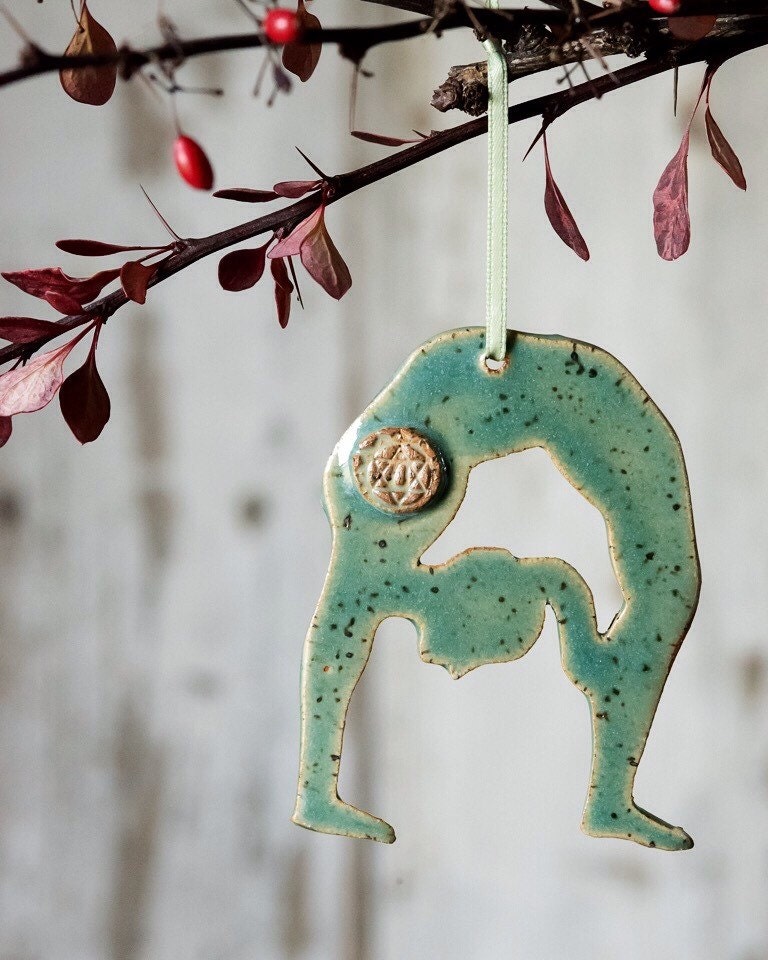 Christmas Holiday Ornament Yoga Pose Full Wheel