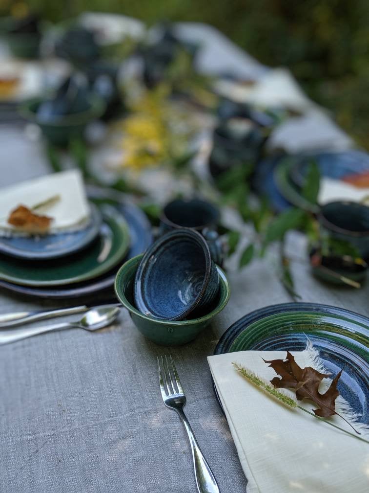 hand thrown 6 piece dinner set