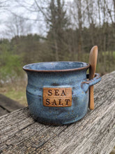 Load image into Gallery viewer, Ceramic Sea Salt Counter Pot with bamboo spoon
