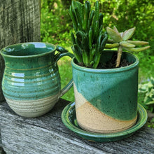 Load image into Gallery viewer, Handmade Ceramic Tea Mug and handmade planter
