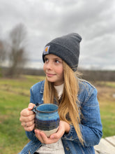 Load image into Gallery viewer, Stoneware Clay Mug with blue glaze
