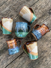 Load image into Gallery viewer, Hand thrown 14oz coffee mugs
