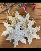 Load image into Gallery viewer, Matte white Lace Snowflake Ornament
