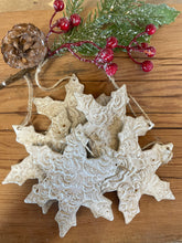 Load image into Gallery viewer, Matte white Lace Snowflake Ornament
