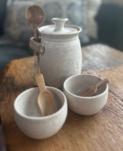 Load image into Gallery viewer, Small spice bowl with hand carved wooden spoon
